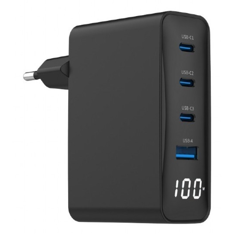 Gembird TA-UC-PDQC100LCD-01-BK mobile device charger Laptop, Smartphone Black AC Fast charging Indoor Gembird TA-UC-PDQC100LCD-01-BK mobile device charger Laptop, Smartphone Black AC Fast charging Indoor