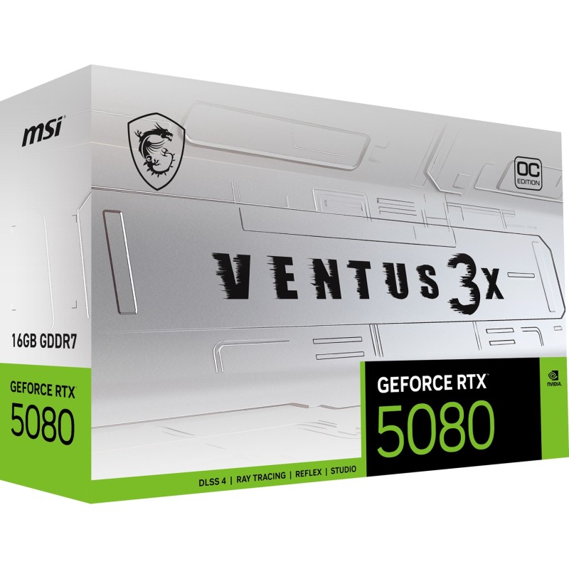 MSI VENTUS GEFORCE RTX 5080 16G 3X OC WHITE graphics card NVIDIA 16 GB GDDR7 MSI VENTUS GEFORCE RTX 5080 16G 3X OC WHITE graphics card NVIDIA 16 GB GDDR7