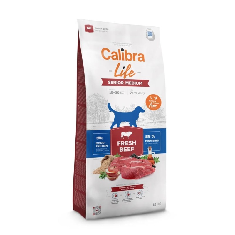 CALIBRA Life Senior Medium Fresh Beef - dry dog food - 12kg