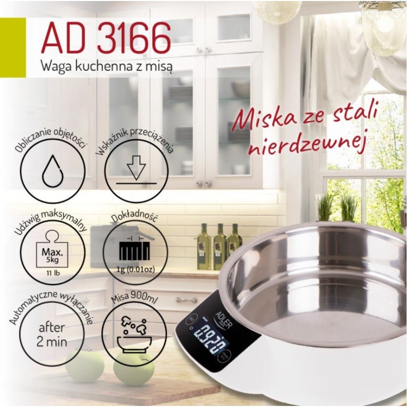 Adler AD 3166 Electronic kitchen scale Adler AD 3166 Electronic kitchen scale