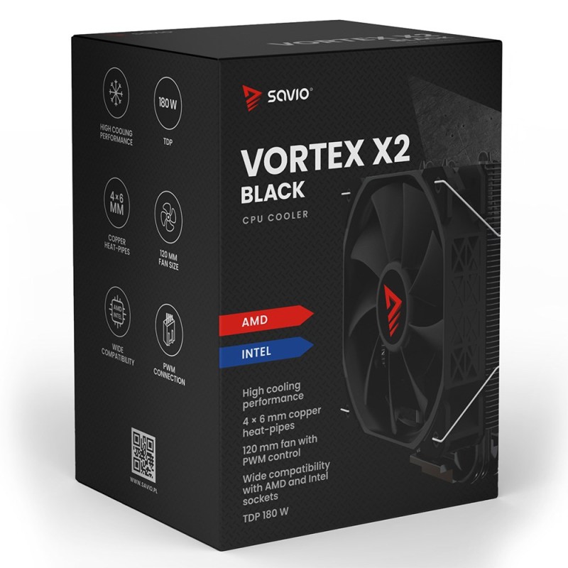 SAVIO VORTEX X2 BLACK CPU Cooler SAVIO VORTEX X2 BLACK CPU Cooler