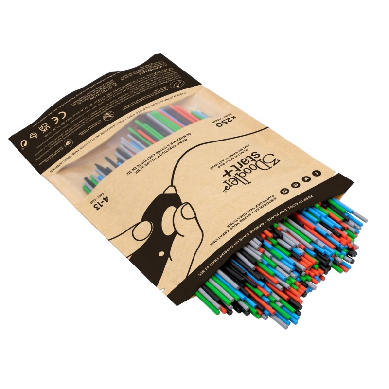 3Doodler Primary Pow Mixed Bag 250 Compostable plastic Blue, Green, Grey, Red 1 g 3Doodler Primary Pow Mixed Bag 250 Compostable plastic Blue, Green, Grey, Red 1 g