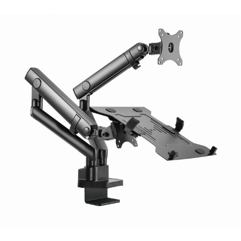 Gembird MA-DA3-02 Desk mounted adjustable monitor arm with notebook tray (full-motion), 17”-32”, up to 8 kg