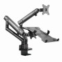 Gembird MA-DA3-02 Desk mounted adjustable monitor arm with notebook tray (full-motion), 17”-32”, up to 8 kg