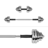 REBEL ACTIVE Chrome Adjustable Dumbbells in a Case 30 kg with Barbell