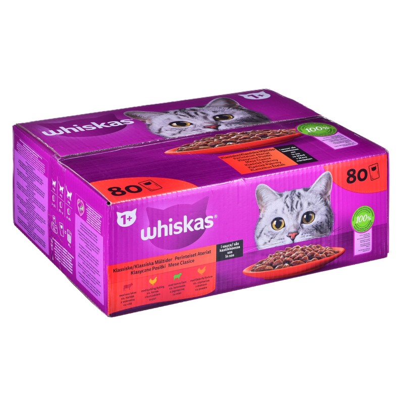 WHISKAS Classic meals in sauce - wet cat food - 80x85 g