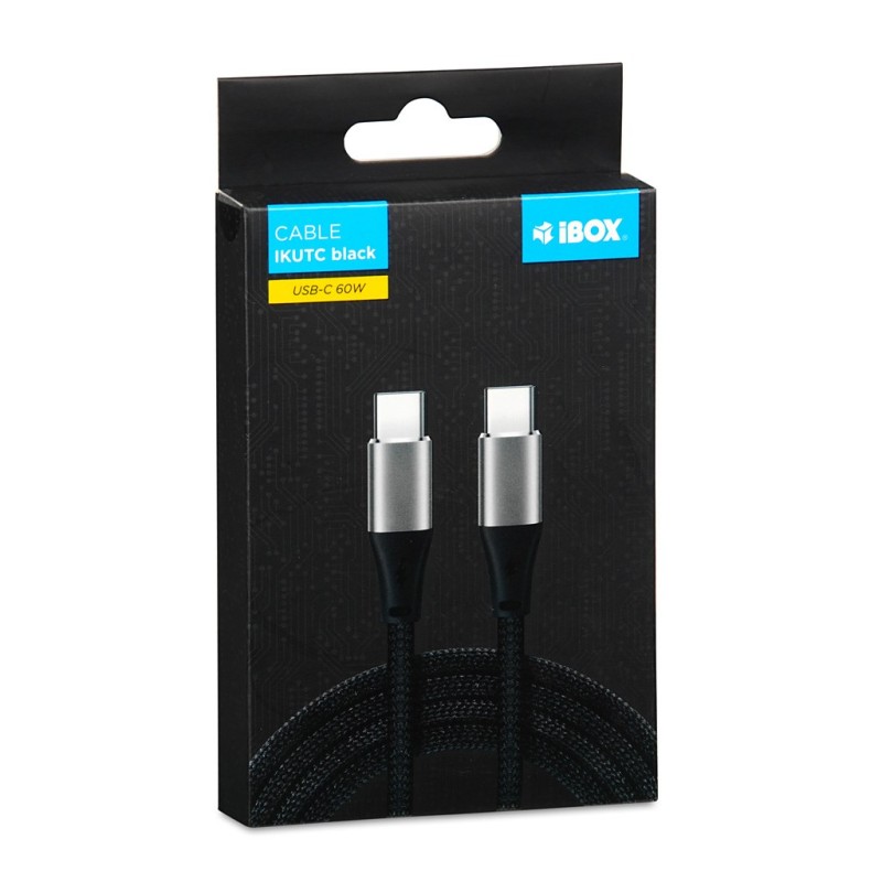 iBOX IKUTC USB-C cable 60W 1m Black iBOX IKUTC USB-C cable 60W 1m Black