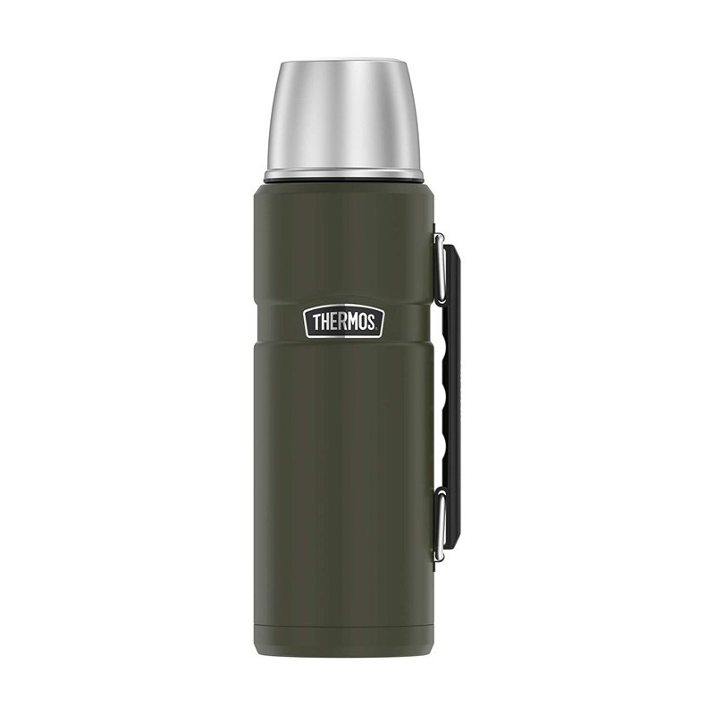 THERMOS 470 ml thermos flask with cup holder - army green THERMOS 470 ml thermos flask with cup holder - army green