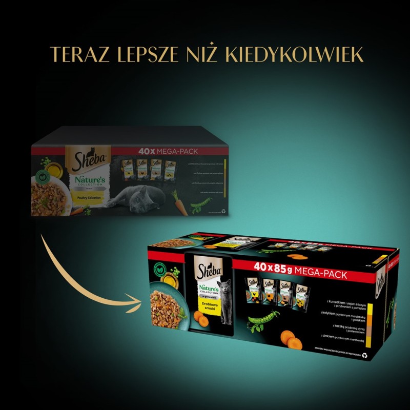 SHEBA Nature's Collection Poultry Flavors in jelly - wet cat food - 40 x 85g SHEBA Nature's Collection Poultry Flavors in jelly - wet cat food - 40 x 85g