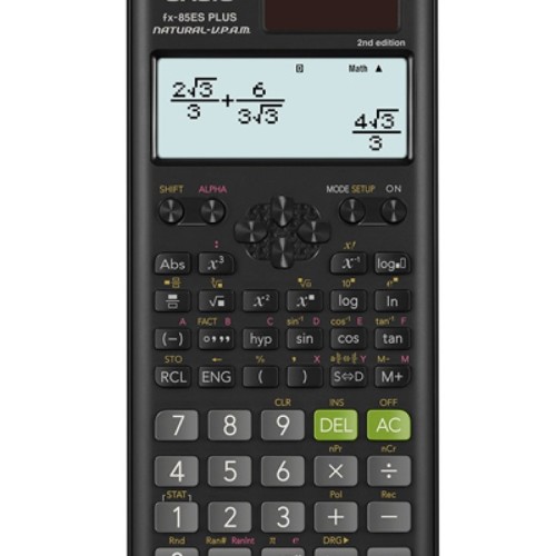 CASIO FX-85ESPLUS-2 B CALCULATOR SCIENTIFIC 252 FUNCTIONS 77X162MM, CARDBOARD BOX, BLACK