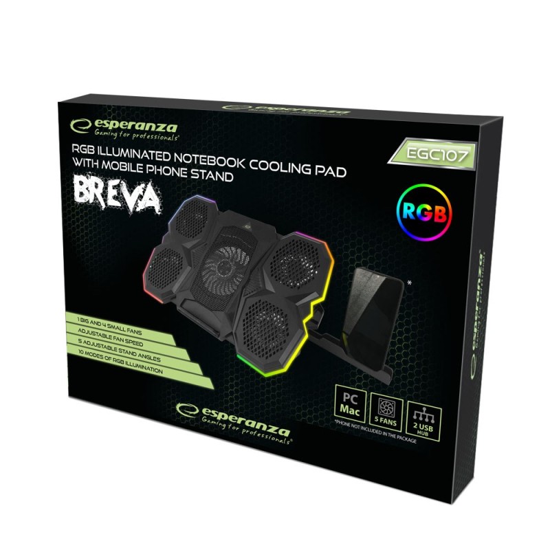 Esperanza EGC107 notebook cooling pad 2600 RPM Black Esperanza EGC107 notebook cooling pad 2600 RPM Black