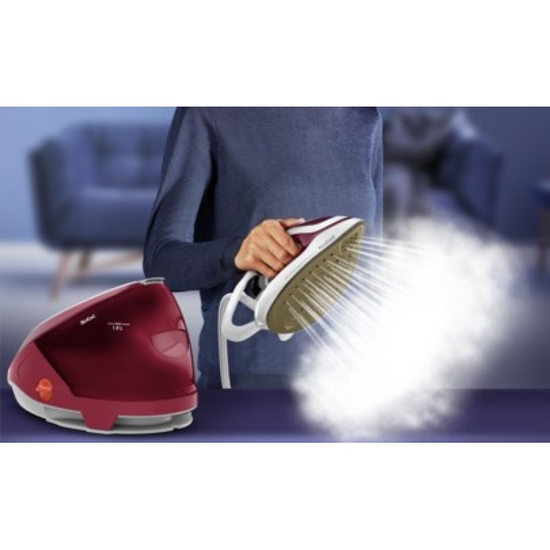 Tefal GV9220 steam ironing station 2600 W Durilium AirGlide Autoclean soleplate Burgundy, White Tefal GV9220 steam ironing station 2600 W Durilium AirGlide Autoclean soleplate Burgundy, White