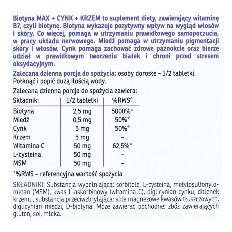 Novativ Biotin MAX+Cync+Silicon 60 tablets + 15 tablets free of charge Novativ Biotin MAX+Cync+Silicon 60 tablets + 15 tablets free of charge