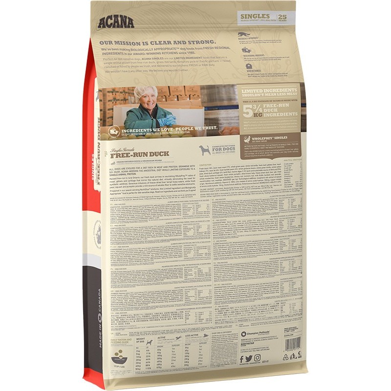 ACANA SINGLES Free-Run Duck - 11,4kg ACANA SINGLES Free-Run Duck - 11,4kg