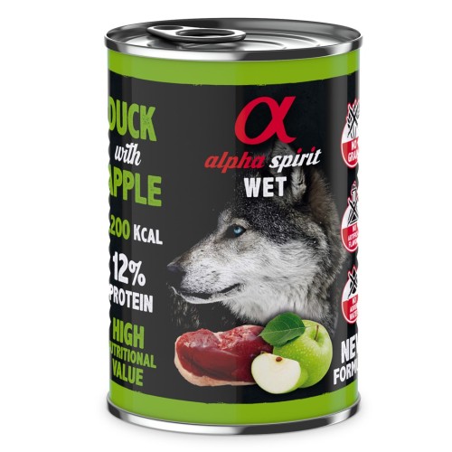 ALPHA SPIRIT WET Duck with apple - wet dog food - 400g ALPHA SPIRIT WET Duck with apple - wet dog food - 400g