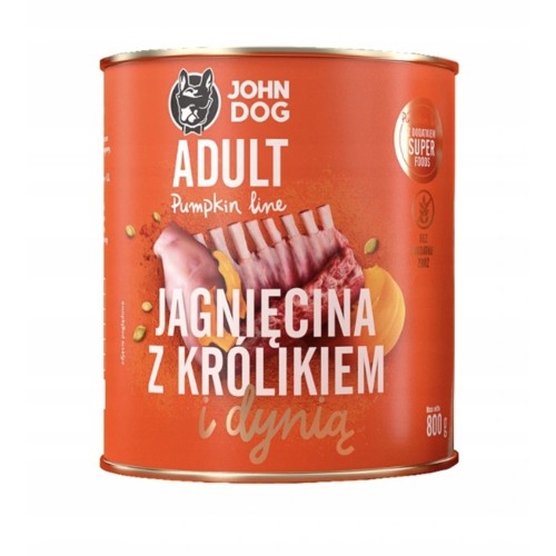 JOHN DOG Pumpkin Lamb with rabbit and pumpkin - wet dog food - 800g JOHN DOG Pumpkin Lamb with rabbit and pumpkin - wet dog food - 800g