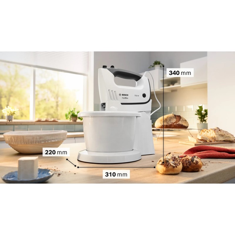 Bosch MFQ37490 mixer Hand mixer 750 W Grey, White