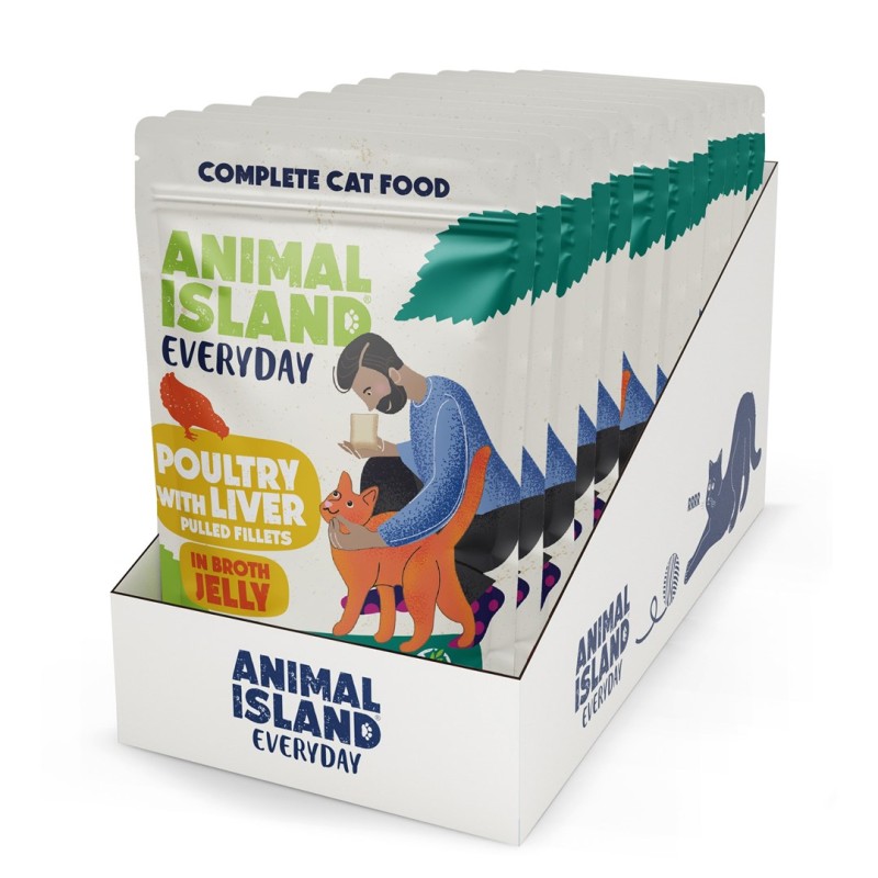 ANIMAL ISLAND Everyday Poultry and liver in jelly - wet cat food - 12 x 85g ANIMAL ISLAND Everyday Poultry and liver in jelly - wet cat food - 12 x 85g