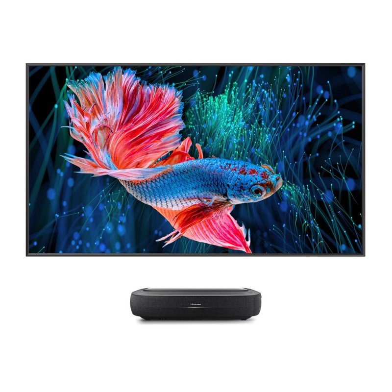 Hisense 120L9HA projection TV Ultra short throw projector 3000 ANSI lumens DLP UHD 4K (3840x2160) Black Hisense 120L9HA projection TV Ultra short throw projector 3000 ANSI lumens DLP UHD 4K (3840x2160) Black