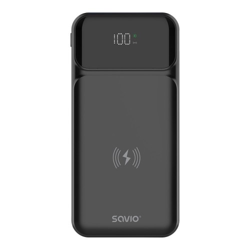 Savio BA-09 power bank Lithium Polymer (LiPo) 37 mAh Wireless charging Black