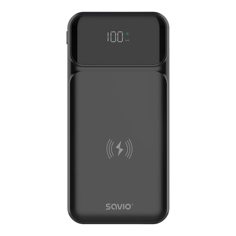 Savio BA-09 power bank Lithium Polymer (LiPo) 37 mAh Wireless charging Black Savio BA-09 power bank Lithium Polymer (LiPo) 37 mAh Wireless charging Black
