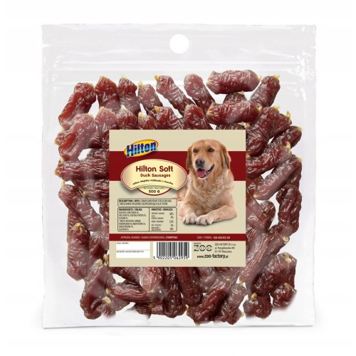 HILTON Soft duck sausages - dog treat - 500g