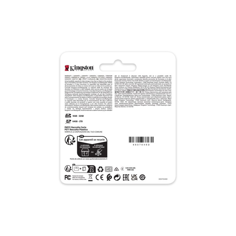 Kingston Technology 1TB Canvas React Plus SDXC UHS-II 280R/150W U3 V60 for Full HD/4K Kingston Technology 1TB Canvas React Plus SDXC UHS-II 280R/150W U3 V60 for Full HD/4K