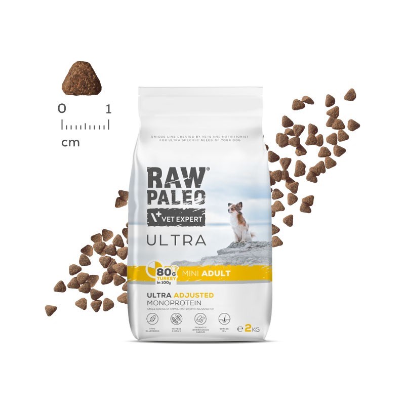 RAW PALEO Ultra Mini Adult Turkey - dry dog food - 8 kg RAW PALEO Ultra Mini Adult Turkey - dry dog food - 8 kg