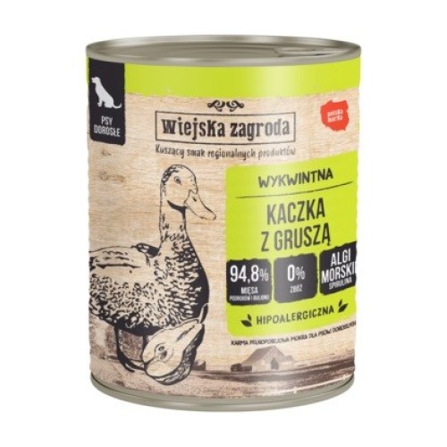 WIEJSKA ZAGRODA Duck with pear - wet dog food - 800g WIEJSKA ZAGRODA Duck with pear - wet dog food - 800g