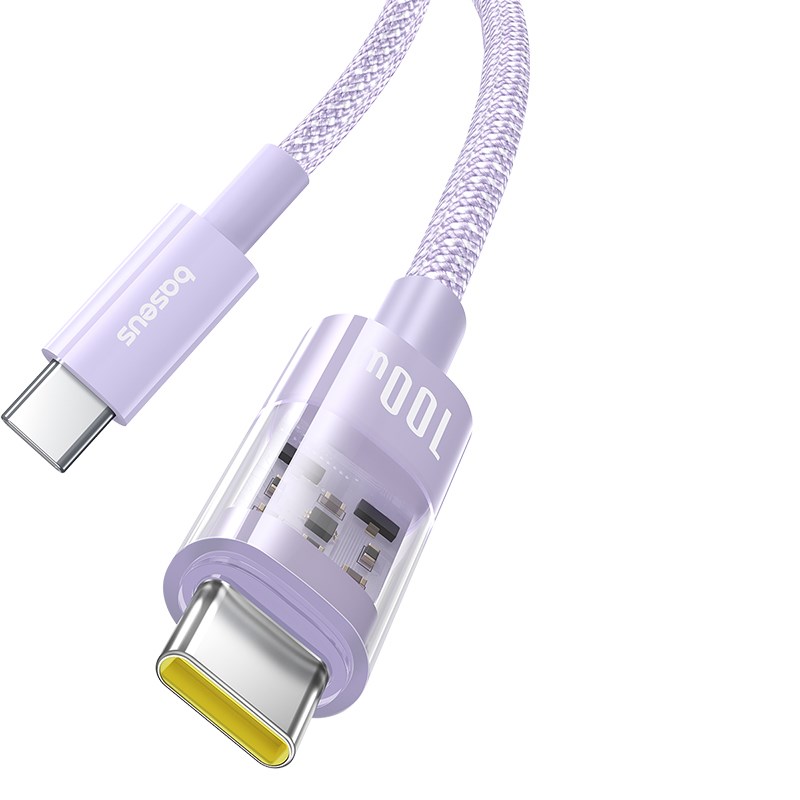 Baseus Gem USB C to USB C fast charging cable 1 m 100 W Purple Baseus Gem USB C to USB C fast charging cable 1 m 100 W Purple