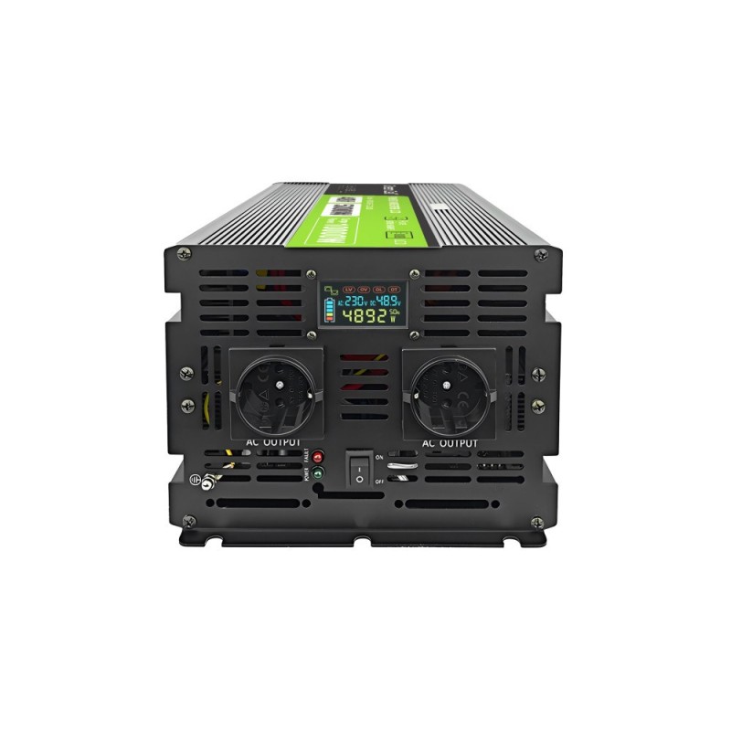Green Cell Przetwornica napicia PowerInverter LCD 48 V 5000W/10000W Przetwornica samochodowa z wywietlaczem - czysty sinus 10 kVA Black Green Cell Przetwornica napicia PowerInverter LCD 48 V 5000W/10000W Przetwornica samochodowa z wywietlaczem - czysty sinus 10 kVA Black