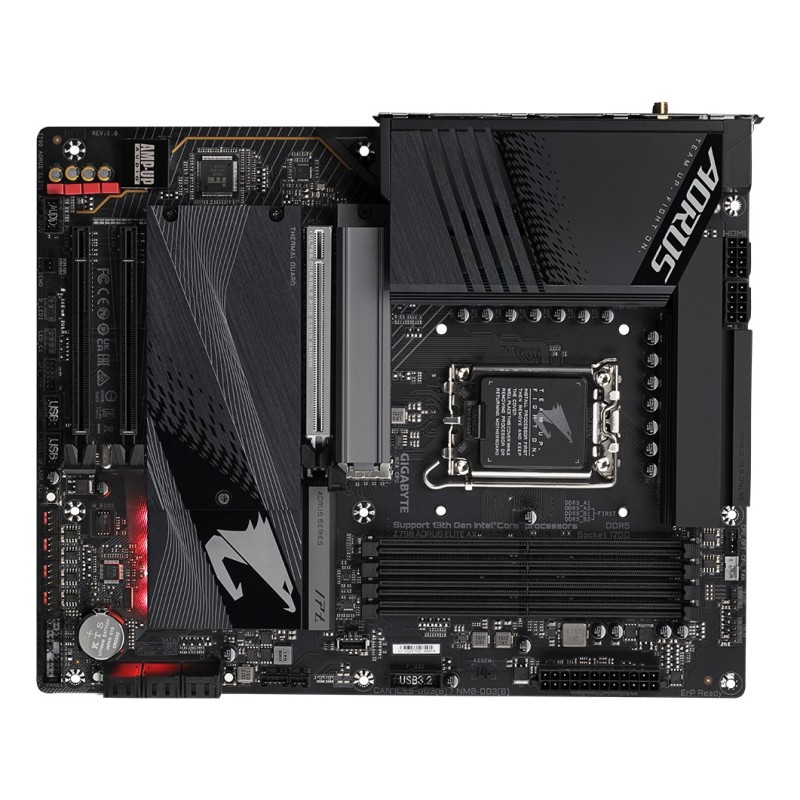 GIGABYTE Z790 AORUS ELITE AX Motherboard - Supports Intel Core 14th CPUs, 16*+2+1 Phases Digital VRM, up to 7600MHz DDR5 (OC), 4xPCIe 4.0 M.2, Wi-Fi 6E, 2.5GbE LAN, USB 3.2 Gen 2x2 GIGABYTE Z790 AORUS ELITE AX Motherboard - Supports Intel Core 14th CPUs, 16*+2+1 Phases Digital VRM, up to 7600MHz DDR5 (OC), 4xPCIe 4.0 M.2, Wi-Fi 6E, 2.5GbE LAN, USB 3.2 Gen 2x2
