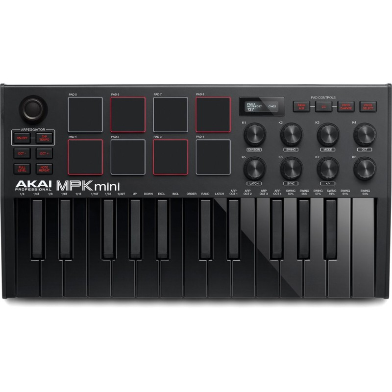AKAI MPK Mini MK3 Control keyboard Pad controller MIDI USB Black AKAI MPK Mini MK3 Control keyboard Pad controller MIDI USB Black