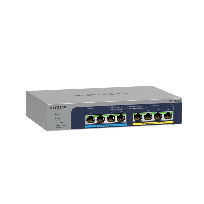 NETGEAR 8-port Ultra60 PoE++ Multi-Gigabit (2.5G) Ethernet Plus Switch Managed L2/L3 2.5G Ethernet (100/1000/2500) Power over Ethernet (PoE) Grey NETGEAR 8-port Ultra60 PoE++ Multi-Gigabit (2.5G) Ethernet Plus Switch Managed L2/L3 2.5G Ethernet (100/1000/2500) Power over Ethernet (PoE) Grey