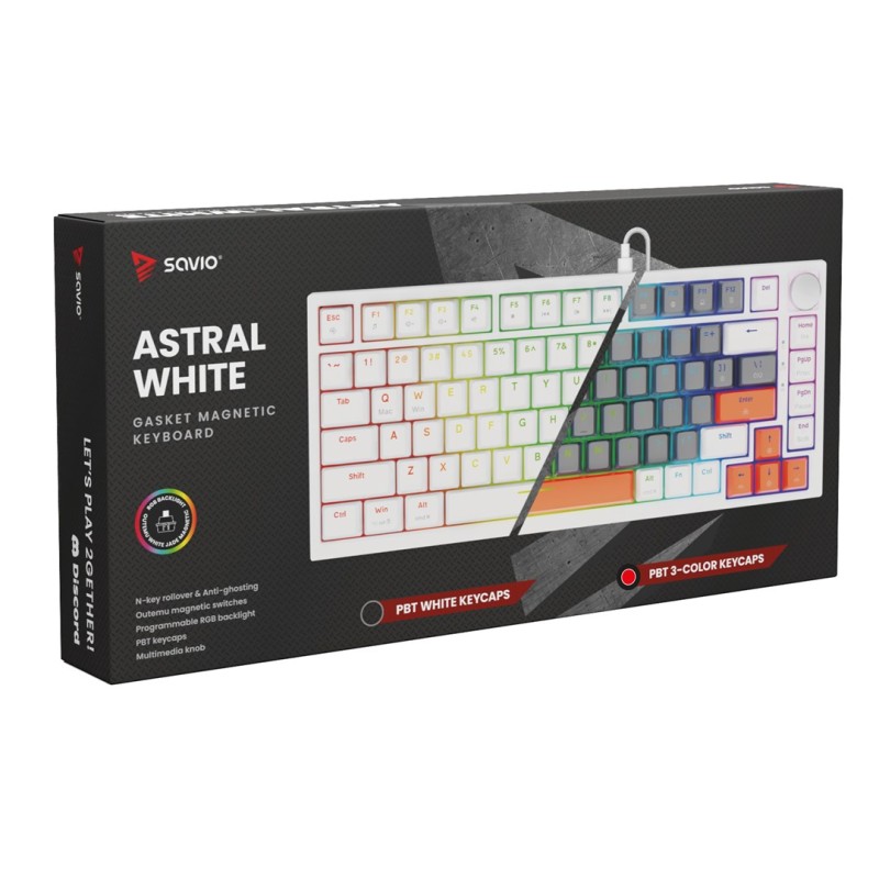 Savio ASTRAL WHITE JADE 3 COLOURS keyboard Gaming USB QWERTY US International Savio ASTRAL WHITE JADE 3 COLOURS keyboard Gaming USB QWERTY US International