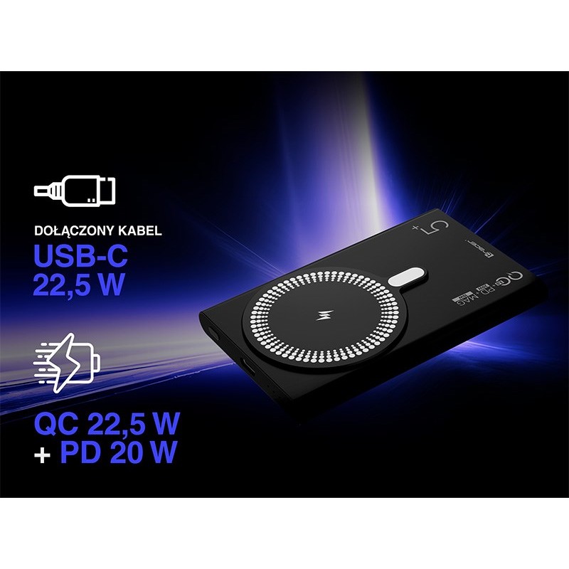 Tracer AirMag2 5000mAh PD20W+15W Mag, Black