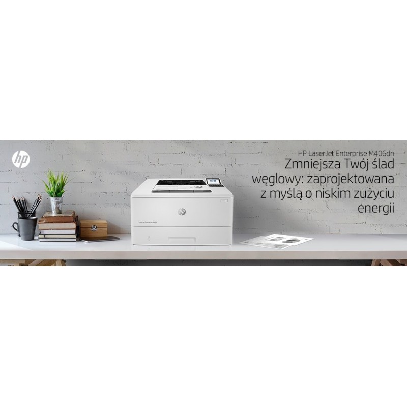 HP LaserJet Enterprise M406dn, Black and white, Printer for Business, Print, Compact Size; Strong Security; Two-sided printing; Energy Efficient; Front-facing USB printing HP LaserJet Enterprise M406dn, Black and white, Printer for Business, Print, Compact Size; Strong Security; Two-sided printing; Energy Efficient; Front-facing USB printing