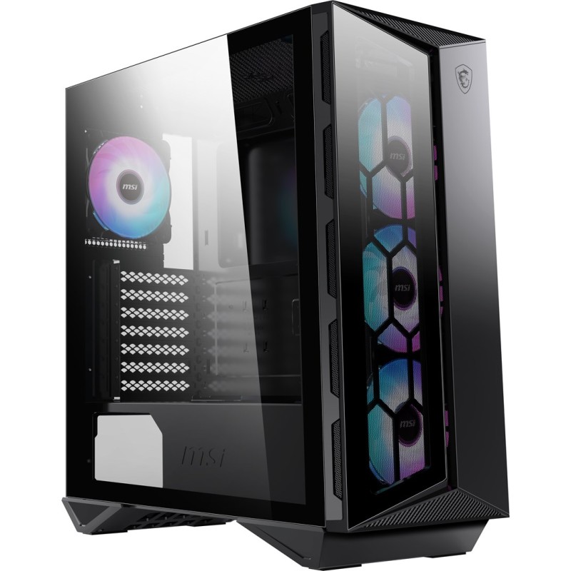 MSI MPG GUNGNIR 110R Mid Tower Gaming Computer Case Black, USB 3.2 Gen2 Type C, 4x 120mm ARGB Fan, Mystic Light Sync, 1 to 6 ARGB Control board, 2x Tempered Glass Panels, ATX, mATX, mini-ITX MSI MPG GUNGNIR 110R Mid Tower Gaming Computer Case Black, USB 3.2 Gen2 Type C, 4x 120mm ARGB Fan, Mystic Light Sync, 1 to 6 ARGB Control board, 2x Tempered Glass Panels, ATX, mATX, mini-ITX
