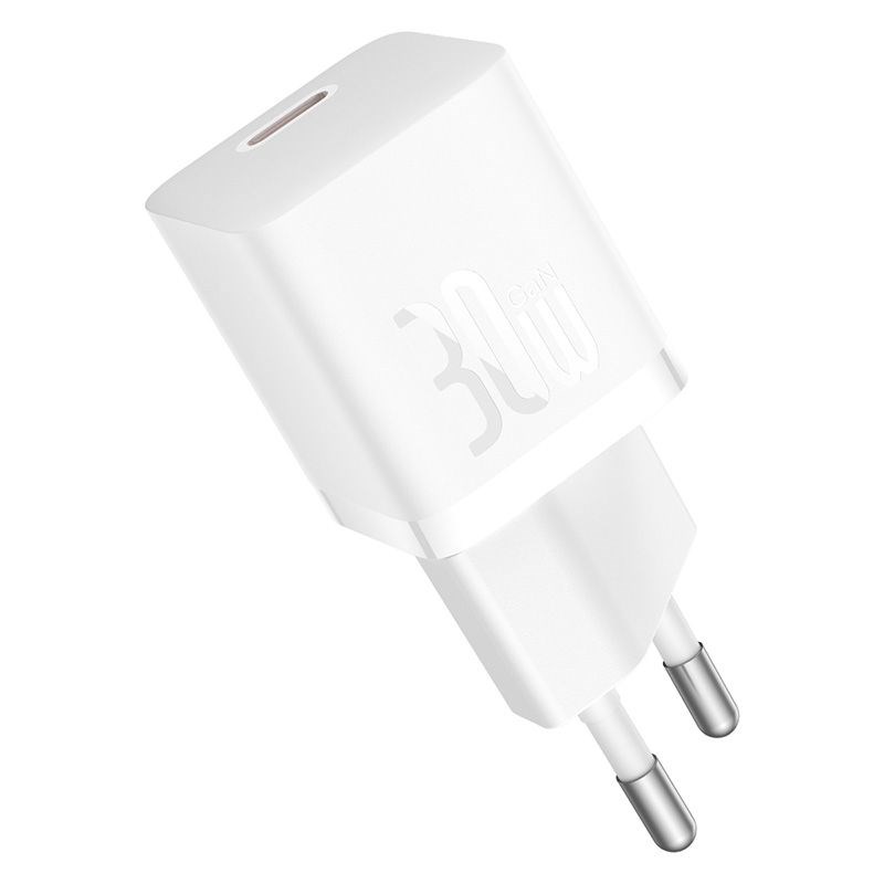 Baseus P10110902213-01 USB-C GaN5 mini 30W mains charger White Baseus P10110902213-01 USB-C GaN5 mini 30W mains charger White