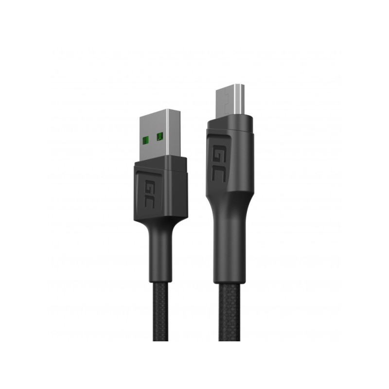 Green Cell KABGC23 USB cable USB 2.0 0.3 m USB A Micro-USB B Black