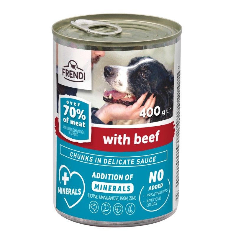 FRENDI with Beef chunks in delicate sauce - wet dog food - 400g
