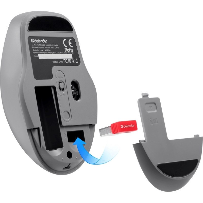 MOUSE DEFENDER FEAM MM-296 RF SILENT MINT MOUSE DEFENDER FEAM MM-296 RF SILENT MINT
