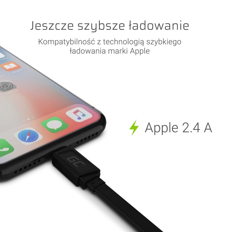 Green Cell KABGC02 lightning cable 0.25 m Black Green Cell KABGC02 lightning cable 0.25 m Black