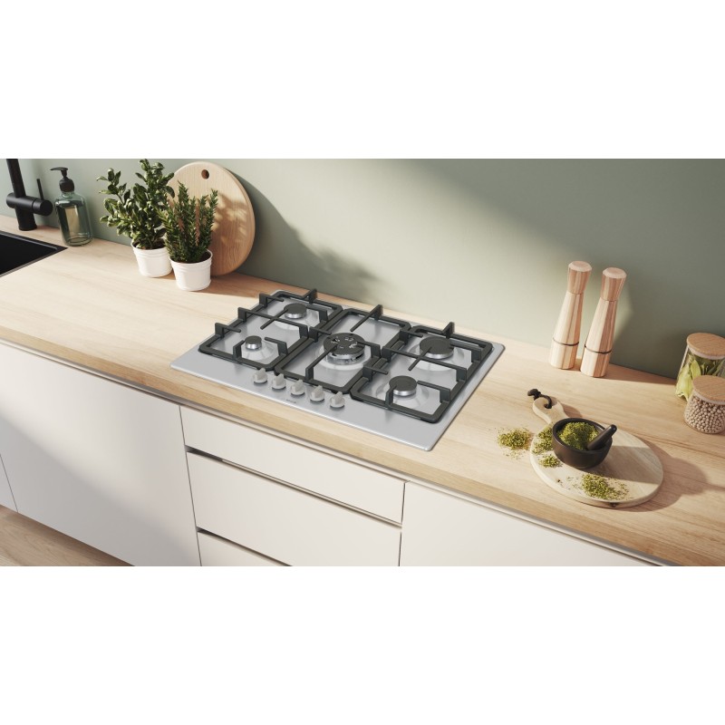 Bosch Serie 4 PGQ7B5K90 hob Stainless steel Built-in 75 cm Gas 5 zone(s) Bosch Serie 4 PGQ7B5K90 hob Stainless steel Built-in 75 cm Gas 5 zone(s)