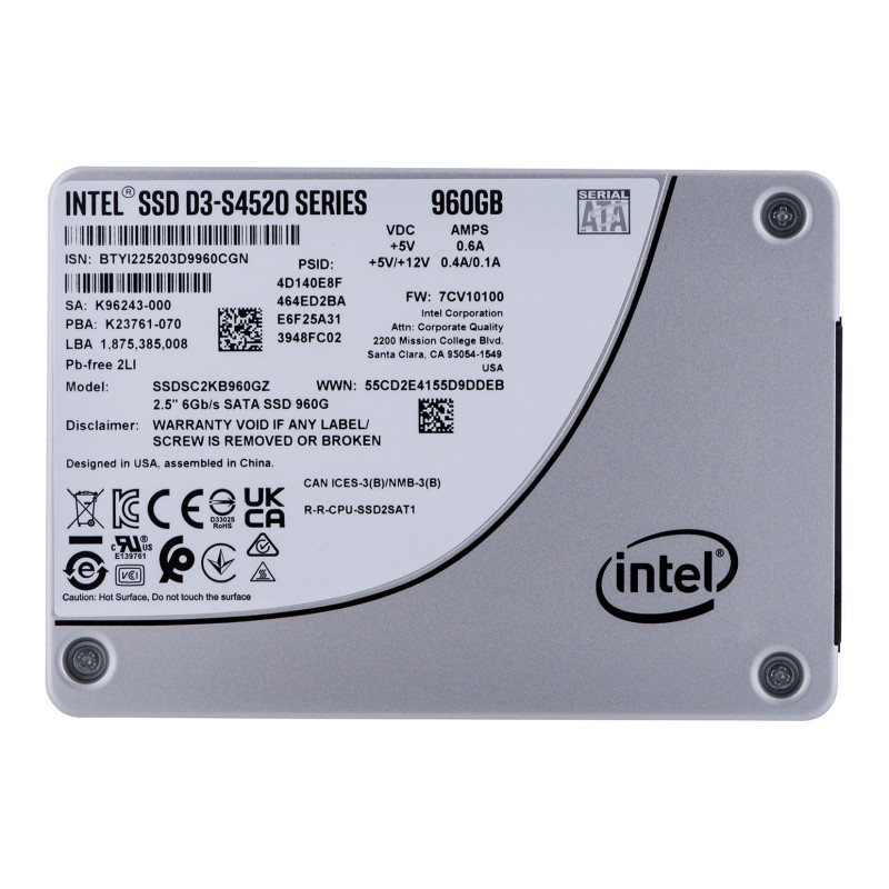 SSD Solidigm (Intel) S4520 960GB SATA 2.5 SSD Solidigm (Intel) S4520 960GB SATA 2.5