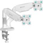 ONKRON G-160-W Swivel and tilt desk mount for two 13-32