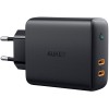 AUKEY PA-D5 GaN mobile device charger Black 2xUSB C Power Delivery 3.0 63W 6A Dynamic Detect