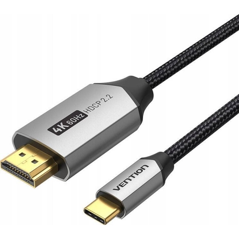 Vention USB-C to HDMI cable 4K@60Hz braided 2m GREY Vention USB-C to HDMI cable 4K@60Hz braided 2m GREY