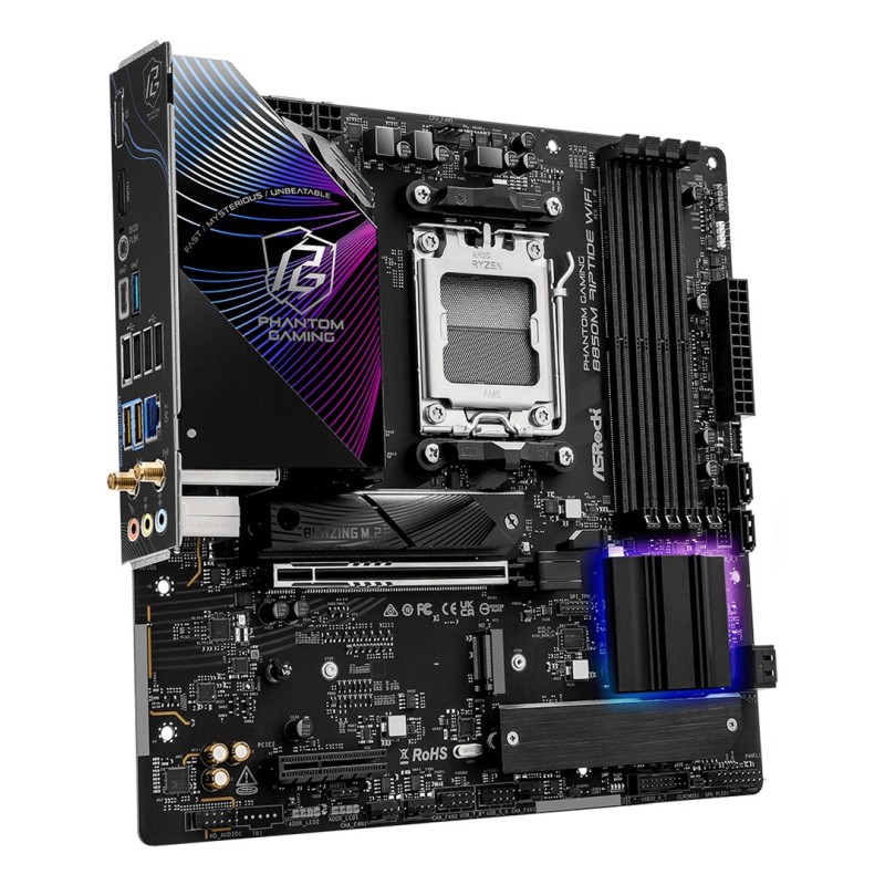 Asrock Phantom Gaming B850M Riptide WiFi AMD B850 Socket AM5 micro ATX Asrock Phantom Gaming B850M Riptide WiFi AMD B850 Socket AM5 micro ATX