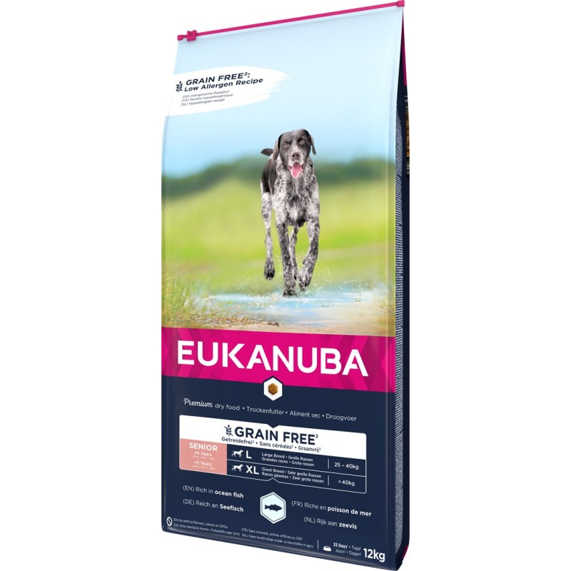 EUKANUBA Grain Free Senior large/giant breed, Ocean fish - dry dog food - 12 kg EUKANUBA Grain Free Senior large/giant breed, Ocean fish - dry dog food - 12 kg